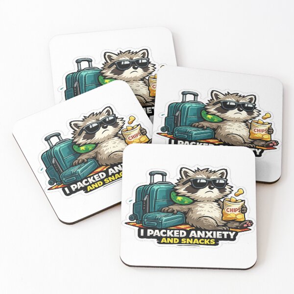 Item preview, Funny Raccoon Sticker Anxious Traveler Vacation Gift designed and sold by Gentlestate.
