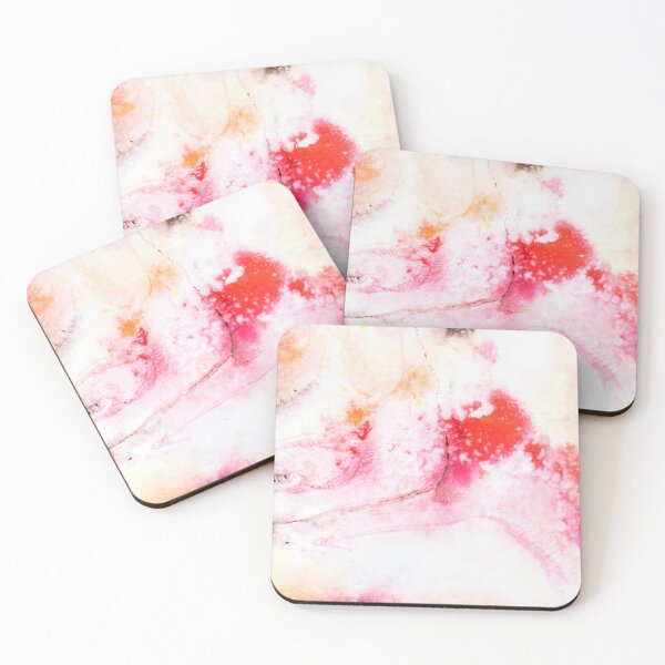 Item preview, Pink, yellow and white watercolor bubbles and flows bright colorful modern art designed and sold by TanalyFlowers.