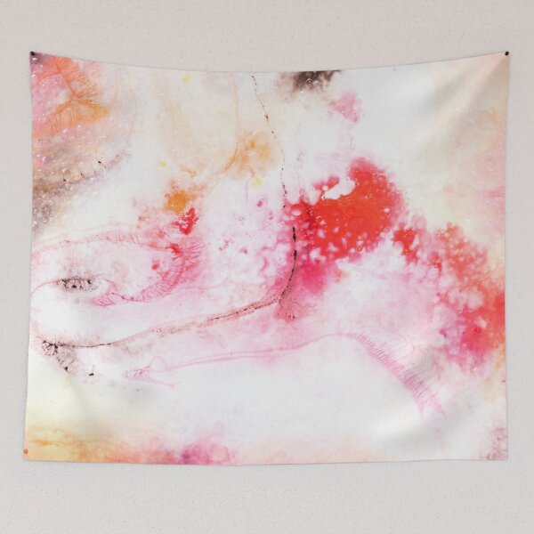 Item preview, Pink, yellow and white watercolor bubbles and flows bright colorful modern art designed and sold by TanalyFlowers.