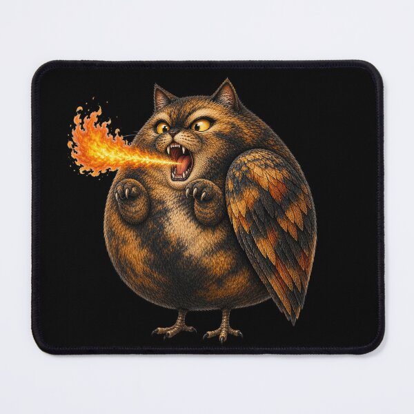 Item preview, Fire Breathing Owl Cat Creature designed and sold by MoonfurStudio.