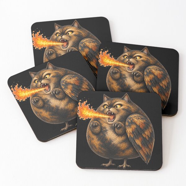 Item preview, Fire Breathing Owl Cat Creature designed and sold by MoonfurStudio.