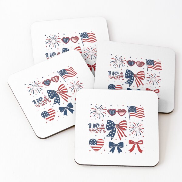 Item preview, USA Flag Fireworks Bows Patriotic 4th of July Coquette Girls designed and sold by clothesy7.
