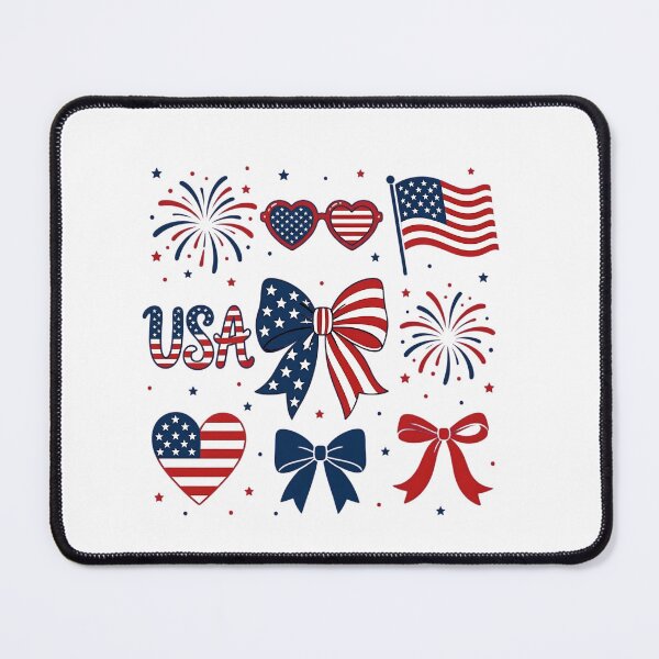 Item preview, USA Flag Fireworks Bows Patriotic 4th of July Coquette Girls designed and sold by clothesy7.
