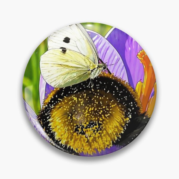 Item preview, Bumblebee on Purple Crocus | Spring Nature Art designed and sold by MagicMood Creations.