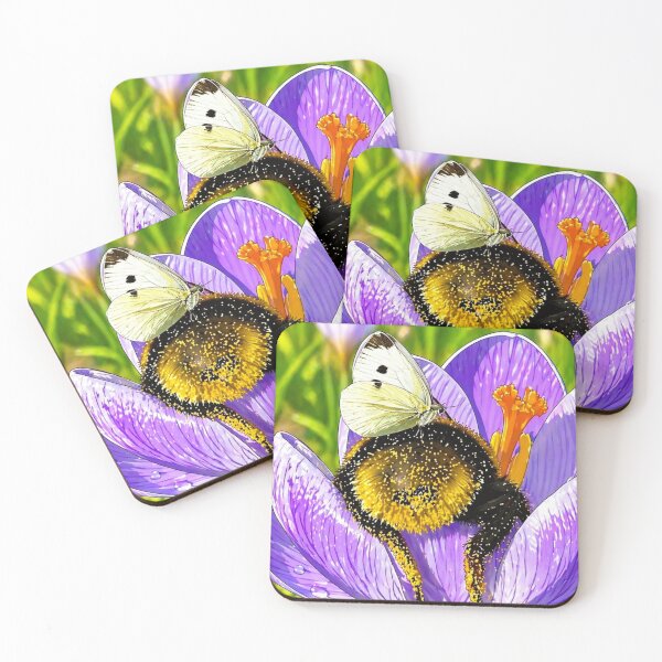 Item preview, Bumblebee on Purple Crocus | Spring Nature Art designed and sold by MagicMood Creations.