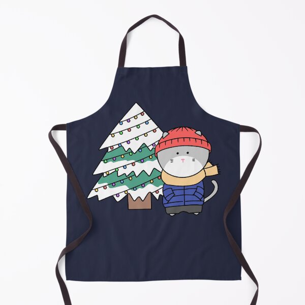 Item preview, Cute Winter Cat in Beanie with Christmas Tree Illustration designed and sold by ubborn.