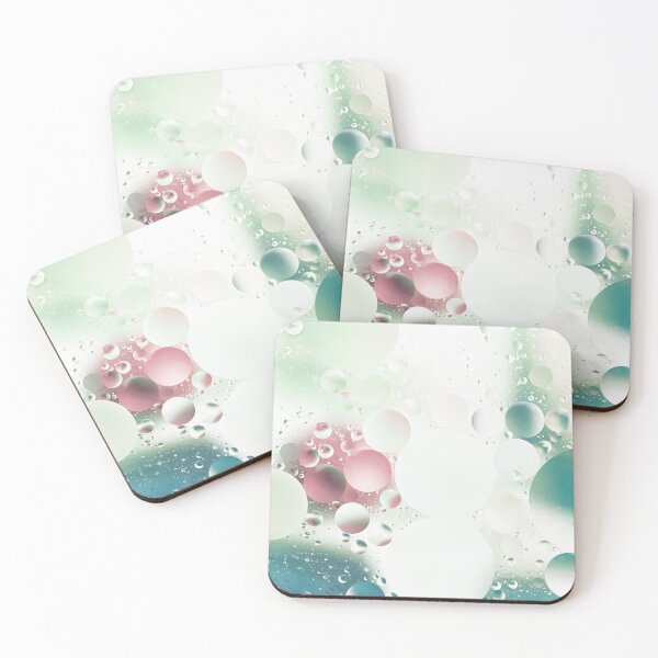 Item preview, Green, pink and white watercolor bubbles, water drops pale modern art designed and sold by TanalyFlowers.