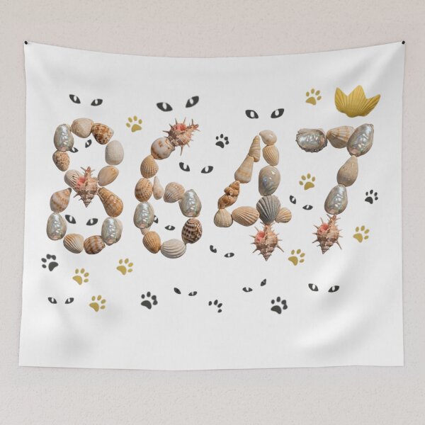 Item preview, Cute Cat Beach Shell 8647 BOAT Typography Design designed and sold by Majnon8bp.