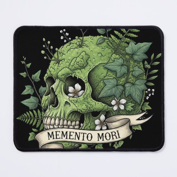 Artikelvorschau, Memento Mori-Schädel, bedeckt mit grünem Moos entworfen und verkauft von nuel-art.