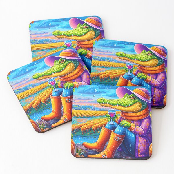 Item preview, Charming Alligator in Vineyard with Autumn Pumpkins designed and sold by Artessie.