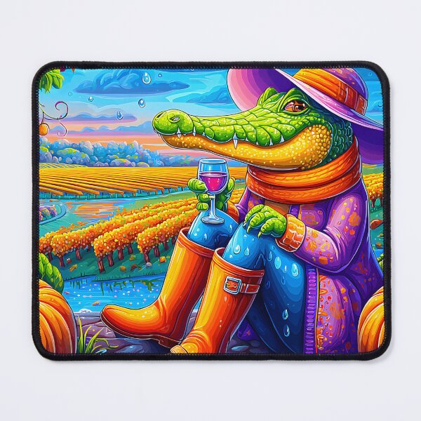 Item preview, Charming Alligator in Vineyard with Autumn Pumpkins designed and sold by Artessie.