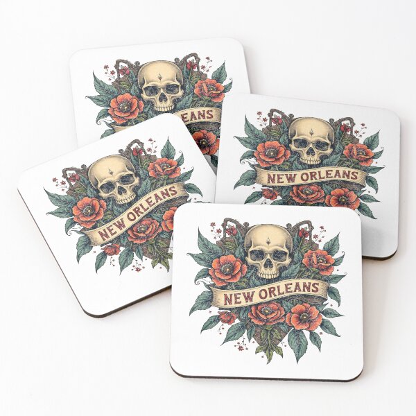 Item preview, New Orleans Skull Floral Gothic Design designed and sold by WeAdventured.