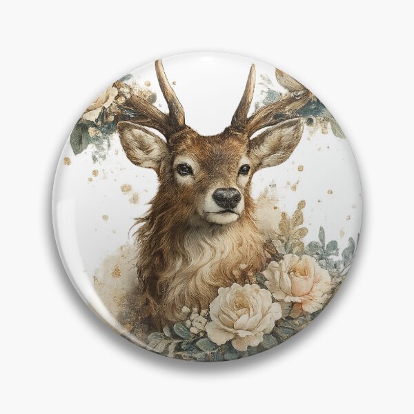 Item preview, Boho Deer Floral – Cottagecore Wildlife Nature Aesthetic Design designed and sold by Erik Visnievskij.