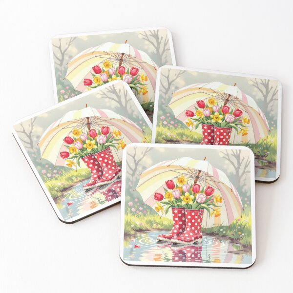 Item preview, Rainy Day Boot Bouquets 4 designed and sold by Leslie Montgomery Art.