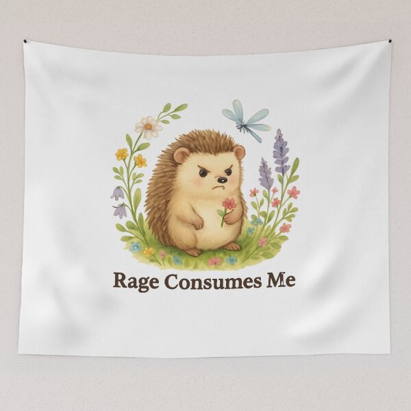 Item preview, Rage Consumes Me Hedgehog Blooms designed and sold by SiarheiYur.