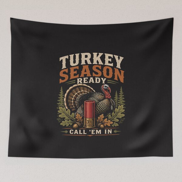 Item preview, Turkey Season Ready Call Em In Funny Hunting Turkey Design designed and sold by kiralynstration.