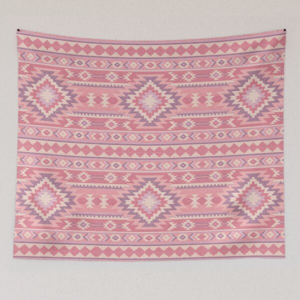 Item preview, Dusty pink Southwestern kilim woven rug design designed and sold by Anne Londez Studio.