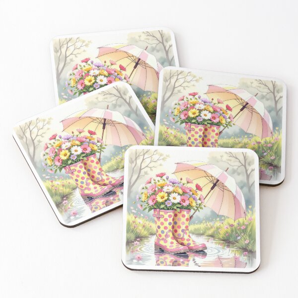 Item preview, Rainy Day Boot Bouquets 3 designed and sold by Leslie Montgomery Art.