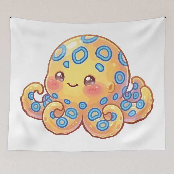 Item preview, Spicy Ocean Squishy Cute Deadly Blue Ringed Octopus designed and sold by Petzzz.