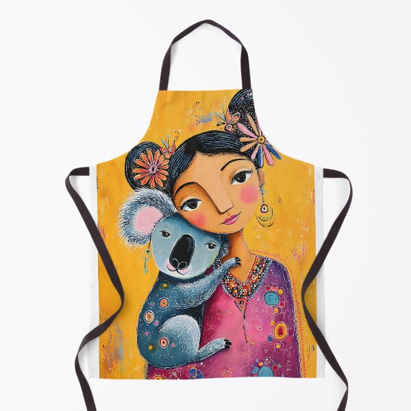 Item preview, Colorful Portrait of Girl with Koala Companion designed and sold by Artessie.