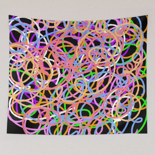 Item preview, Vibrant Abstract Scribble Doodle Pattern - Colorful Chaos Art designed and sold by ubborn.