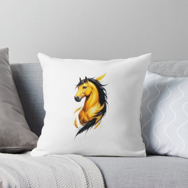 Item preview, Golden Stallion & Feather Illustration designed and sold by Shop Til You Drop.