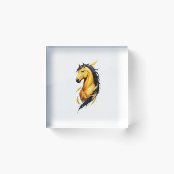 Item preview, Golden Stallion & Feather Illustration designed and sold by Shop Til You Drop.
