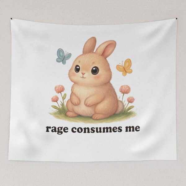 Item preview, Rage Consumes Me Cute Bunny designed and sold by SiarheiYur.