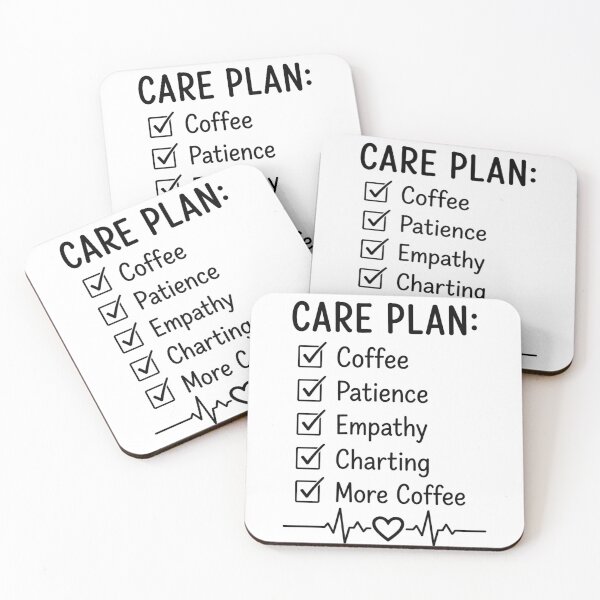 Item preview, Care Plan Coffee Patience Empathy Charting More Coffee Funny Nurse Shirt Healthcare Worker Humor Medical Checklist Design designed and sold by CareTastic Shop.