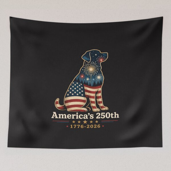 Item preview, Labrador Retriever America 250th Patriotic Dog Fireworks Design designed and sold by kiralynstration.