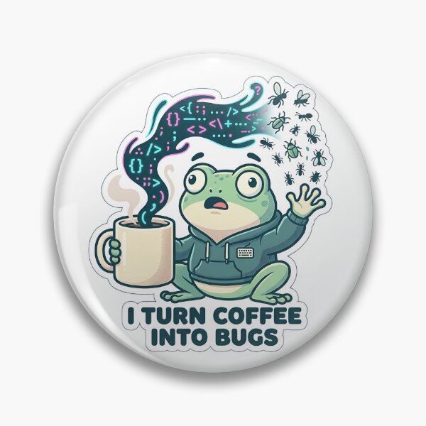 Item preview, I Turn Coffee Into Bugs - Funny Coder Frog Software Developer designed and sold by Urben Loop.