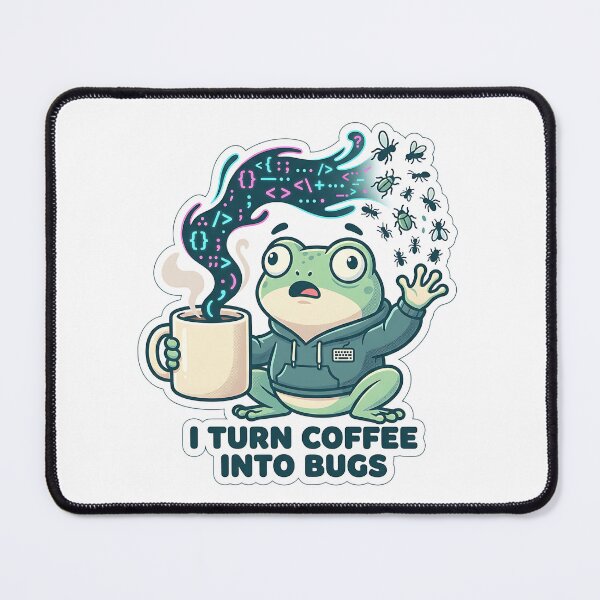 Item preview, I Turn Coffee Into Bugs - Funny Coder Frog Software Developer designed and sold by Urben Loop.
