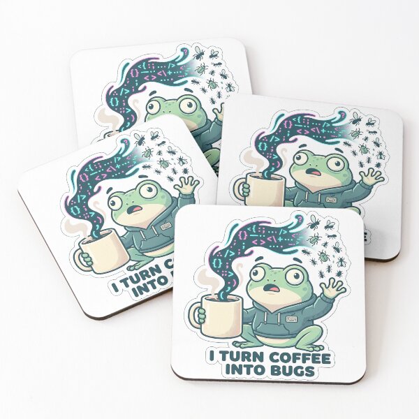 Item preview, I Turn Coffee Into Bugs - Funny Coder Frog Software Developer designed and sold by Urben Loop.