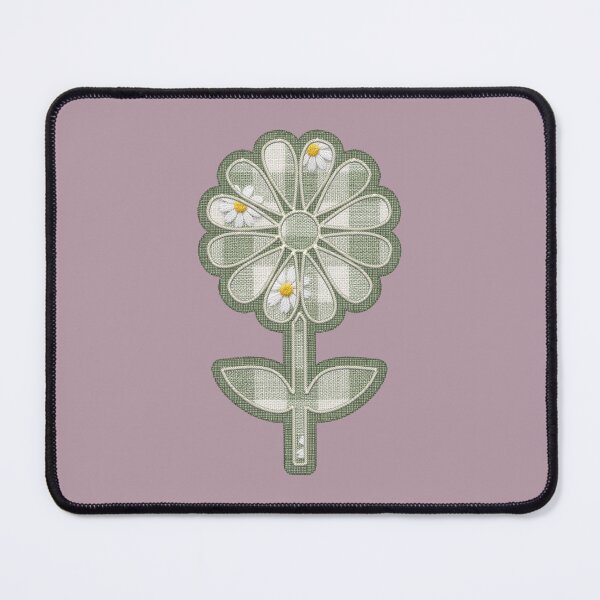 Item preview, Sage Green Gingham Daisy Patch Folk Art Embroidered Look designed and sold by thelexiverse.