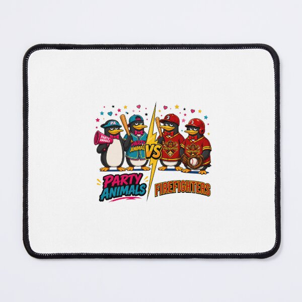 Item preview, Funny Penguin Baseball, Comfort Colors Party vs Firefighters Baseball designed and sold by MBSdesingArt.