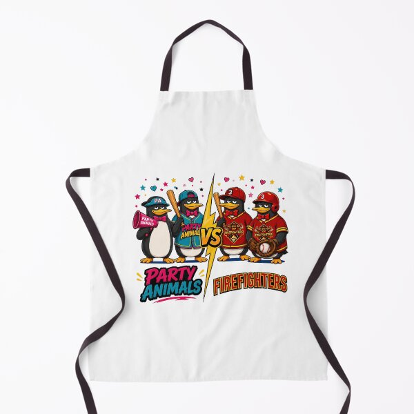 Item preview, Funny Penguin Baseball, Comfort Colors Party vs Firefighters Baseball designed and sold by MBSdesingArt.
