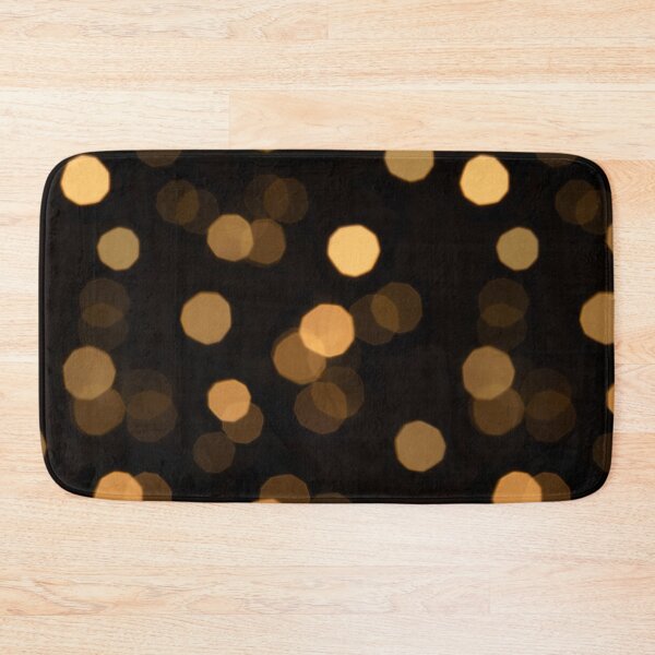 Item preview, Yellow bokeh lights pattern on dark background creating abstract festive night texture designed and sold by TanalyFlowers.