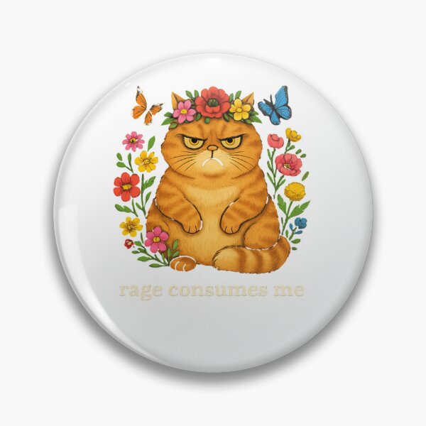 Item preview, Rage Consumes Me Floral Cat designed and sold by SiarheiYur.