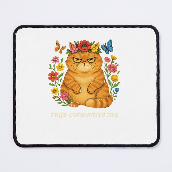 Item preview, Rage Consumes Me Floral Cat designed and sold by SiarheiYur.