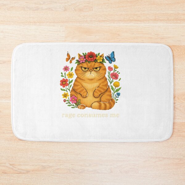 Item preview, Rage Consumes Me Floral Cat designed and sold by SiarheiYur.
