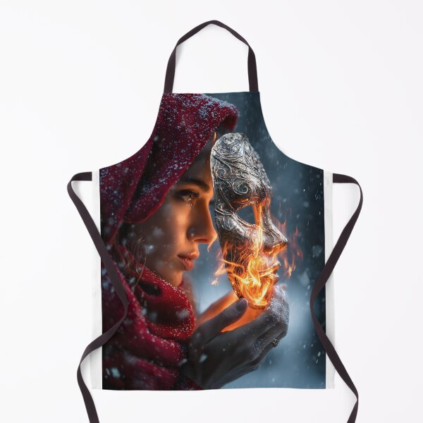 Item preview, Mystical Woman with Fiery Mask in Snowy Landscape designed and sold by Artessie.