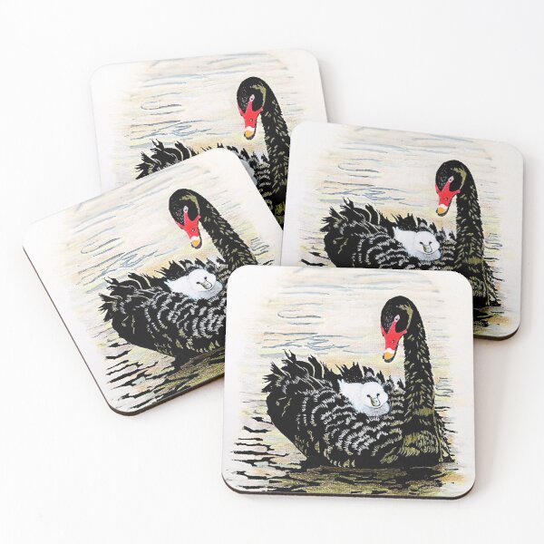 Item preview, Graceful Australian Black Swan carries a cygnet designed and sold by Lois-jessop.