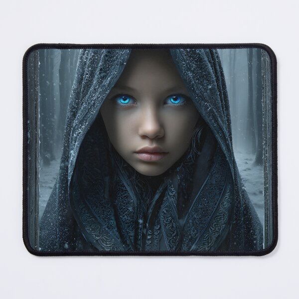 Item preview, Mysterious Girl in a Snowy Forest Portrait designed and sold by Artessie.