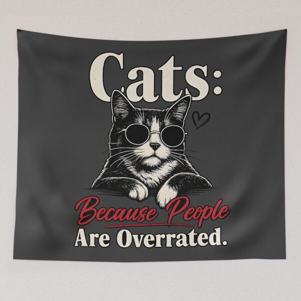Item preview, Cats: Because People Are Overrated – Cool Cat with Sunglasses designed and sold by blankTeeShirt.