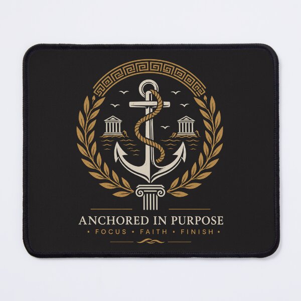 Item preview, Anchored In Purpose: Stoic Greek Maritime Emblem designed and sold by MWSailingClub.