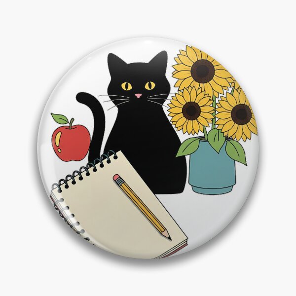 Item preview, Sunflower Ribbon Black Cat Blank Lesson Planner Gift designed and sold by pumsquare.
