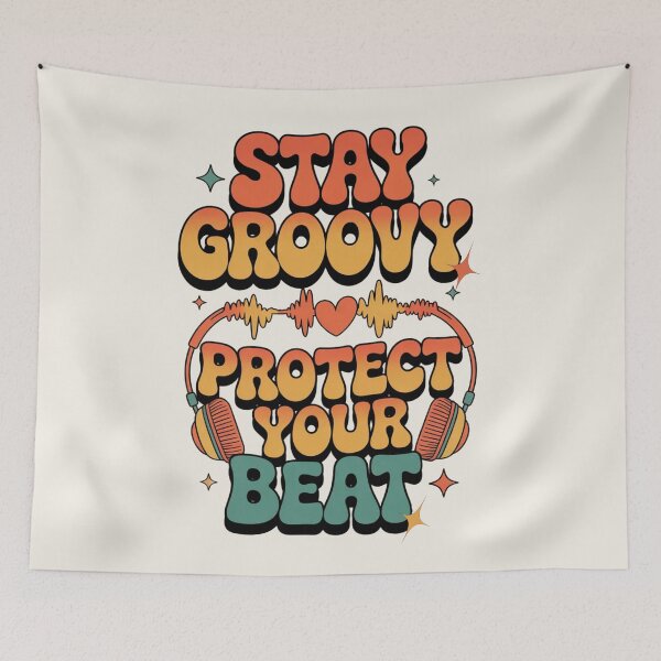 Item preview, Stay Groovy Protect Your Beat | Retro 70s Music Aesthetic designed and sold by Design_Your_Day.