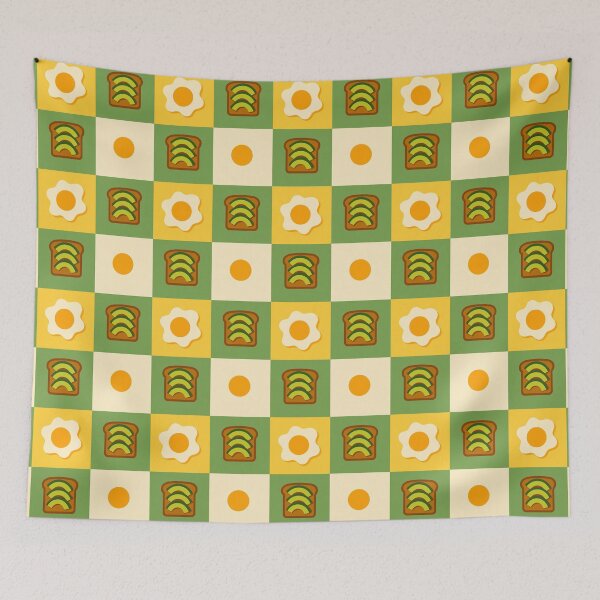 Item preview, Aesthetic Avocado Toast and Fried Egg Pattern - Minimalist Brunch Lover Art designed and sold by UniqueDesign751.