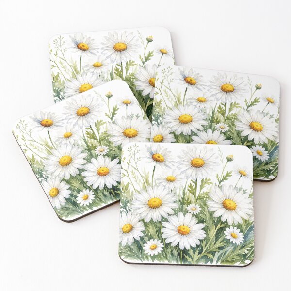 Item preview, Watercolor Daisy Bouquet – White Wildflower Botanical Floral Illustration designed and sold by AnimalAirtistry.