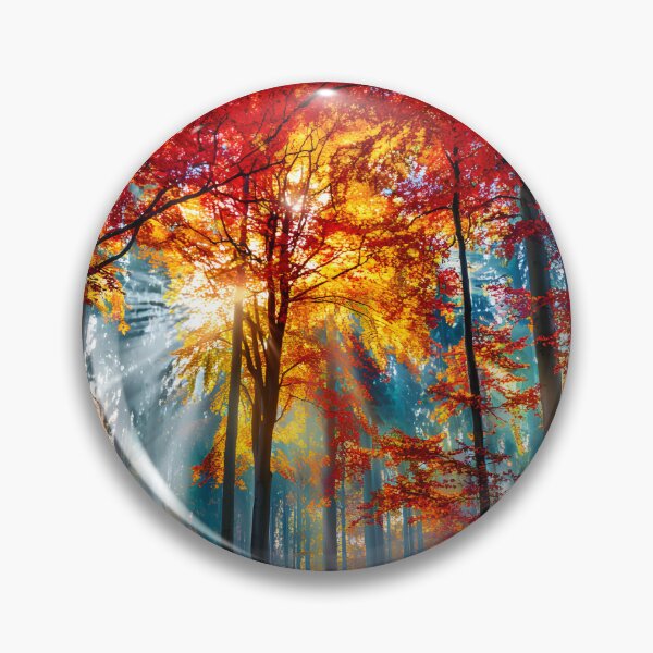 Artikelvorschau, Lebendiger Herbstwald, durch den Sonnenstrahlen scheinen entworfen und verkauft von Artessie.
